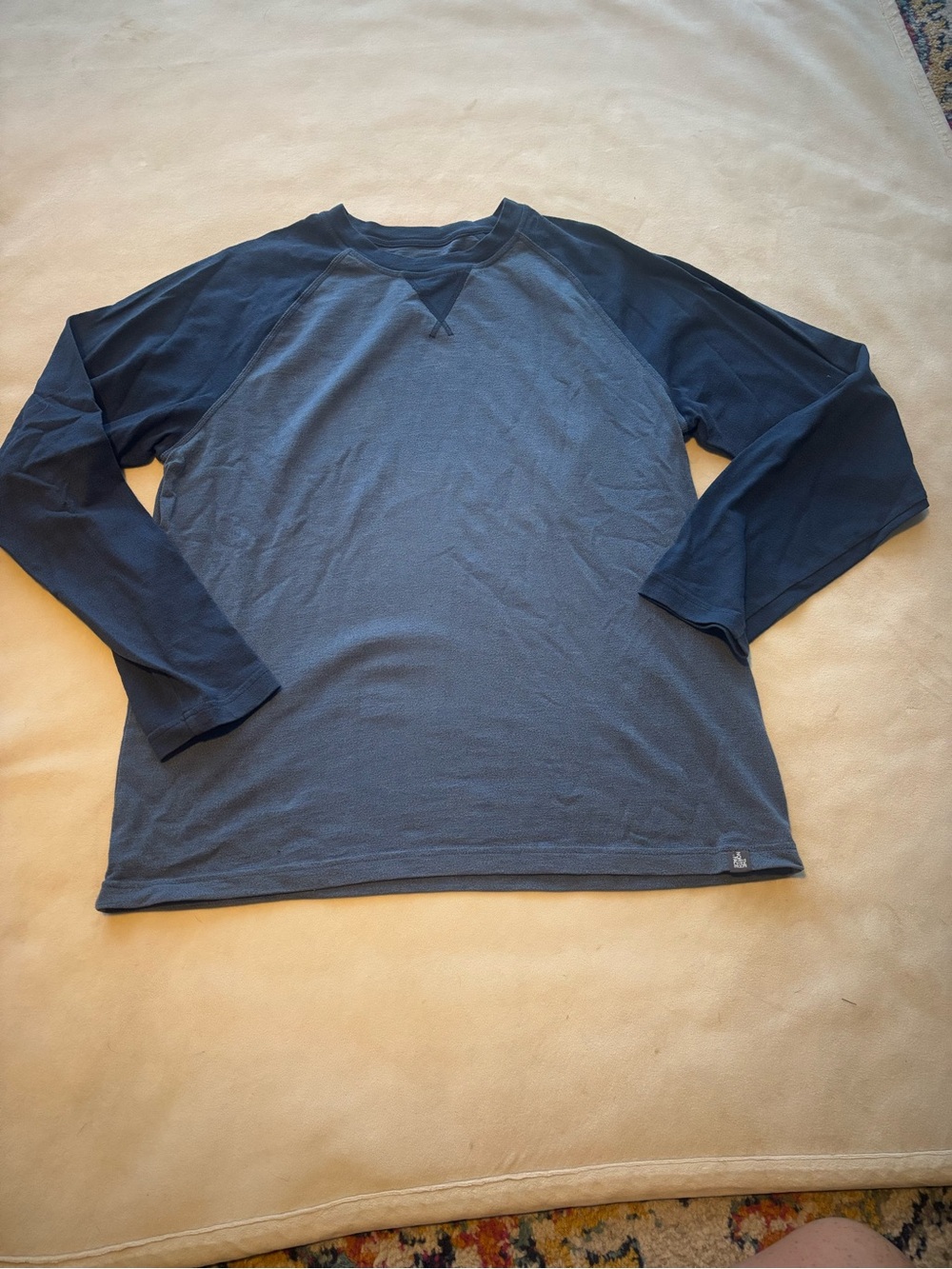 The North Face Two-Tone Navy Blue Raglan Long-Sleeve Shirt